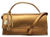 BOLSA TIRACOLO PEQUENA ESTRUTURADA DOURADA ESCURA C 50016 1899 0005 ANACAPRI - Vintedoisk